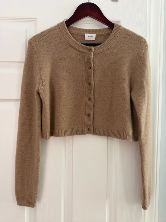 Wilfred Sweaters - Wilfred Cropped Button-Front cashmere Cardigan - Camel Brown